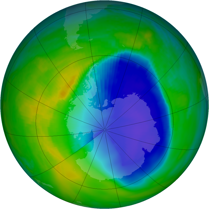 Antarctic ozone map for 18 November 1998